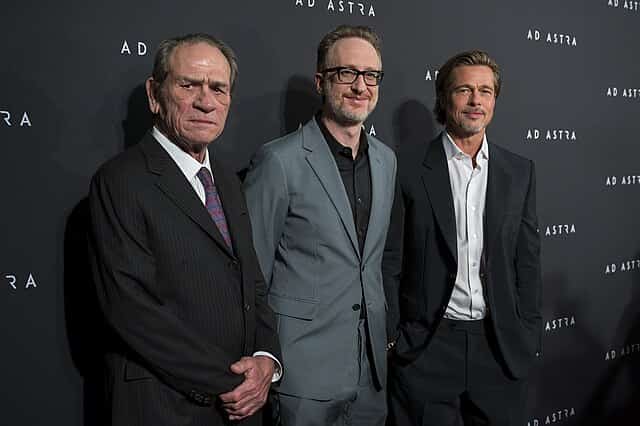 Brad Pitt (right) with Tommy Lee Jones (left) and James Gray (middle)