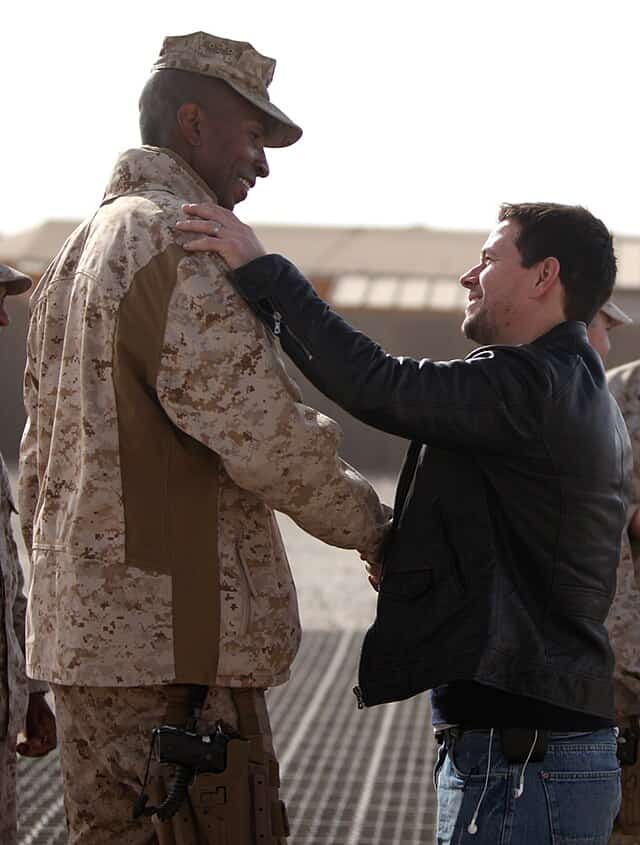 Mark Wahlberg with Marine Major Larry Parker
