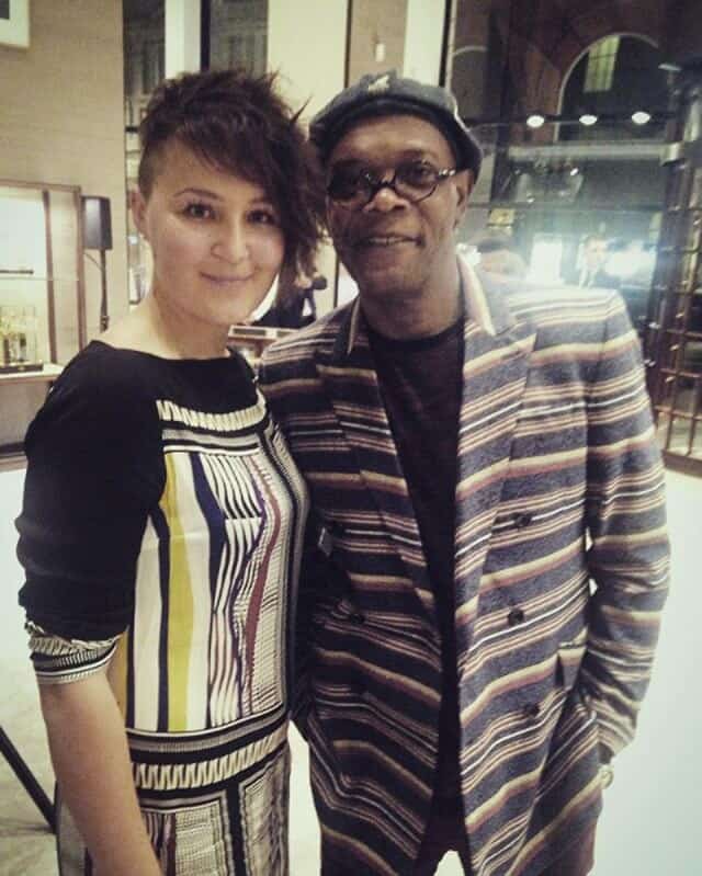 Samuel Jackson (right) with Viktorija Grigorjevaite (left)